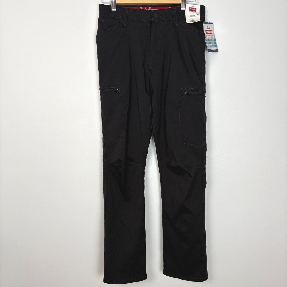 Wrangler Mens Outdoor UPF 50+ All Terrain Cargo Straight Fit‎ Pants 29x30 Black